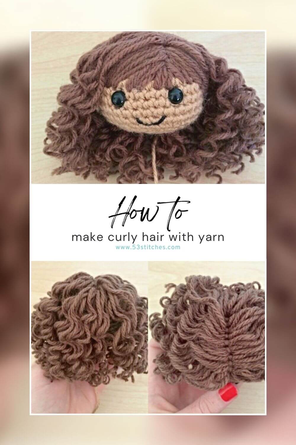 How to make curly doll hair with yarn
