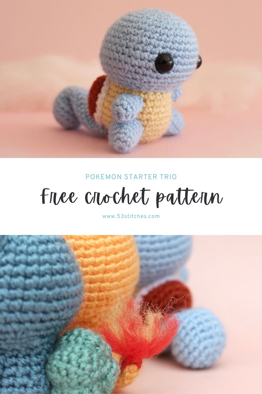 Free squirtle starter pokemon crochet pattern