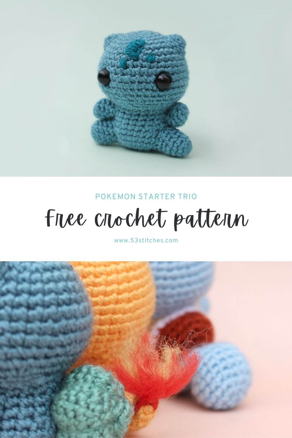 Bulbasaur crochet pattern starter trio