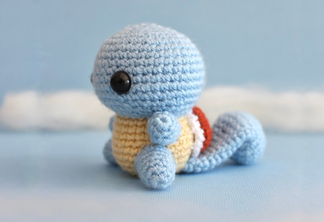 Free easy Squirtle crochet pattern - 53 stitches