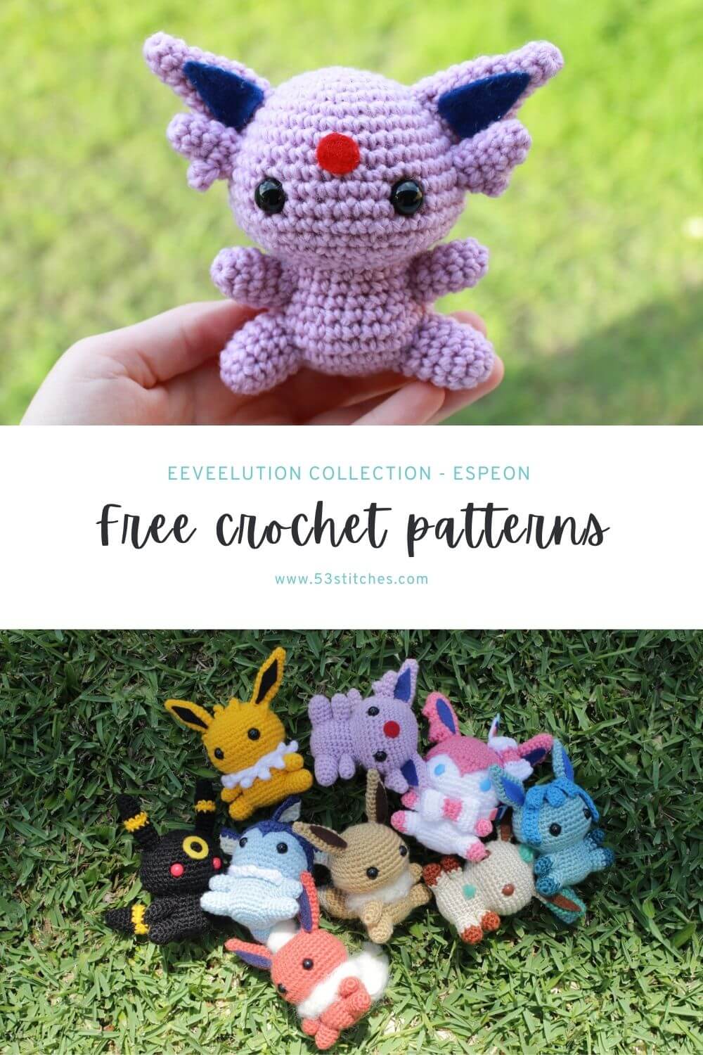Free Espeon crochet pattern
