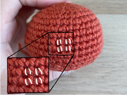 The right side of crochet