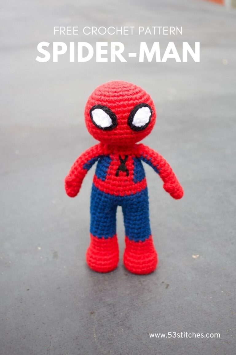 Free Spiderman crochet pattern 53stitches